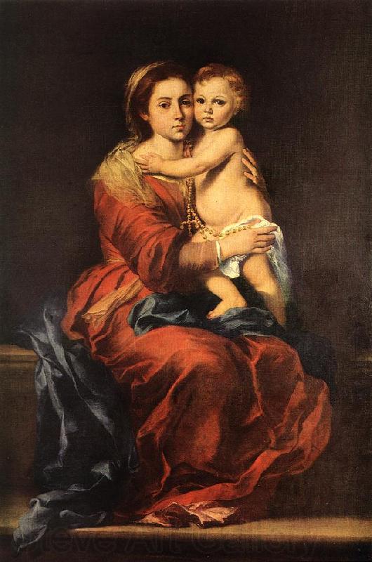 MURILLO, Bartolome Esteban Virgin and Child with a Rosary sg Germany oil painting art
